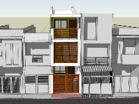 Nhà phố 3 tầng 3.3x16.5m file sketchup