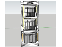 Nhà phố 3 tầng 4.5x24.5m model sketchup