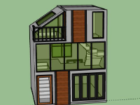 Nhà phố 3 tầng,model su nhà phố 3 tầng,sketchup nhà phố 3 tầng,file su nhà phố 3 tầng,nhà phố 2 tầng sketchup