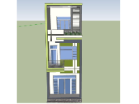 Nhà phố 3 tầng 4x10m file sketchup