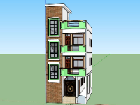 Nhà phố 3 tầng 5.6x7.8m file sketchup