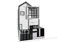 Nhà phố 3 tầng 5x12m file sketchup đẹp