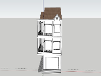 Nhà phố 3 tầng,model su nhà phố 3 tầng,file su nhà phố 3 tầng,sketchup nhà phố 3 tầng,nhà phố 3 tầng model su