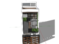 Nhà phố 3 tầng 5x16m file sketchup