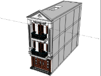 Nhà phố 3 tầng 5x18m model sketchup