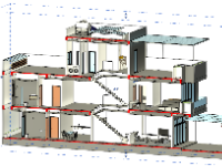 Nhà phố 3 tầng 5x20m revit