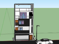 Nhà phố 3 tầng,model su nhà phố 3 tầng,file sketchup nhà phố 3 tầng