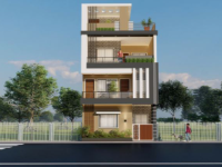 Nhà phố 3 tầng 6x10m sketchup đẹp