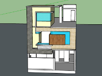 Nhà phố 3 tầng 7.6x18m file sketchup