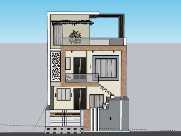Nhà phố 3 tầng,model su nhà phố 3 tầng,file sketchup nhà phố 3 tầng,file su nhà phố 3 tầng,nhà phố 3 tầng file su