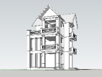 Nhà phố 3 tầng 7x12m sketchup