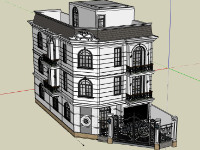 Nhà phố 3 tầng 7x15m dựng file sketchup