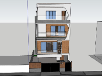 Nhà phố 3 tầng 8.2x14m file sketchup