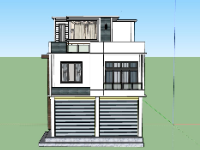 Nhà phố 3 tầng,model nhà phố 3 tầng,nhà phố 3 tầng file su,sketchup nhà phố 3 tầng
