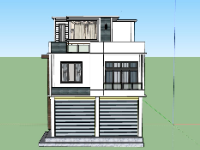 Nhà phố 3 tầng 8.6x11m file sketchup