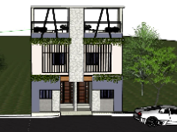 Nhà phố 3 tầng,model su nhà phố 3 tầng,nhà phố 3 tầng file su,file sketchup nhà phố 3 tầng
