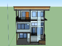 Nhà phố 3 tầng 8x13m file sketchup