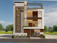 Nhà phố 3 tầng 9x15m sketchup
