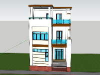 Nhà phố 3 tầng,Nhà phố 3 tầng hiện đại,model su nhà phố 3 tầng,file sketchup nhà phố 3 tầng,nhà phố 3 tầng file su