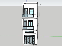 Nhà phố 3 tầng hiện đại 7x9.7m file sketchup