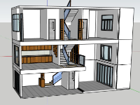 nhà phố 3 tầng,file sketchup nhà phố 3 tầng,mẫu nhà phố 3 tầng,mode su nhà phố 3 tầng