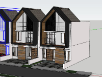 su nhà phố 3 tầng,sketchup nhà 3 tầng,su nhà 3 tầng