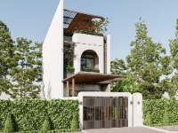 Nhà phố 3 tầng sketchup đẹp