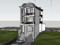 file su nhà phố 3 tầng,model su nhà phố 3 tầng,model 3d nhà phố 3 tầng,sketchup nhà phố 3 tầng