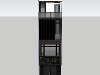 Nhà phố 4 tầng 3.7x22.8m file sketchup