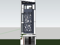 Nhà phố 4 tầng 4.5x15m file sketchup