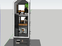 Nhà phố 4 tầng 4x12.2m file sketchup