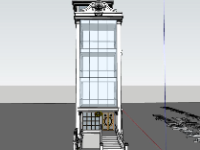 Nhà phố 4 tầng 5.7x36m file sketchup