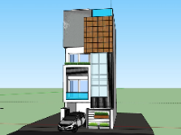 Nhà phố 4 tầng 6x14m model su