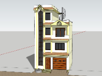 Nhà phố 4 tầng,model su nhà phố 4 tầng,file su nhà phố 4 tầng,sketchup nhà phố 4 tầng,nhà phố 4 tầng sketchup