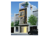 Nhà phố 4 tầng diện tích 5x17.5m file cad