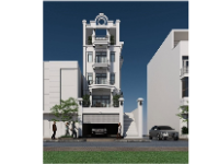 Nhà phố 4 tầng diện tích 7.5x18.7m file cad