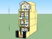 Nhà phố 4 tầng thiết kế đơn giản 2021