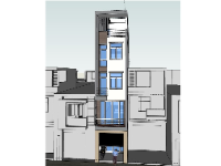 Nhà phố 5 tầng 3.6x14m file sketchup
