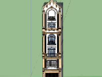 Nhà phố 6 tầng,File su nhà phố 6 tầng,model su nhà phố 6 tầng,sketchup nhà phố 6 tầng,nhà phố 6 tầng su