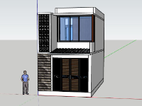 Nhà phố sketchup 2 tầng thiết kế đẹp nhất