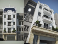 Nhà phố tân cổ điển 4 tầng 7.7x25m (Full KT+KC+DN)