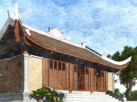 Nhà thờ có chi tiết cấu tạo mái