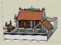 Nhà thờ họ,Nhà thờ họ sketchup,Nhà thờ sketchup,Nhà thờ file sketchup,Model su nhà thờ