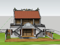 Nhà thờ họ 2 tầng 15x10m file sketchup