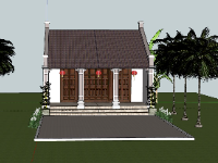 Nhà thờ họ 3 gian,Nhà thờ họ sketchup,Nhà thờ họ,file su nhà thờ họ,nhà thờ họ model su