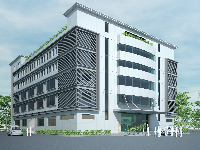 Nhà văn phòng, nhà điều hành của nhà máy Vision Factory quy mô 30.6x48.6m 6 tầng