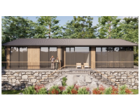 Nhà vườn 1 tầng 21.5x7.9m file cad