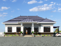 Nhà vườn 1 tầng mái Nhật 18x13m