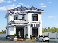 Nhà vườn 2 tầng mái Nhật 8x14m 5 phòng ngủ