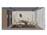Nội thất phòng ngủ thiết kế trên sketchup